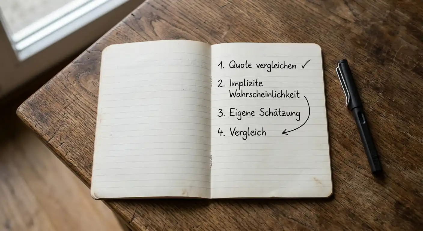 Notizbuch mit dem vier-Schritte-Wettmodell für die Ligue 1