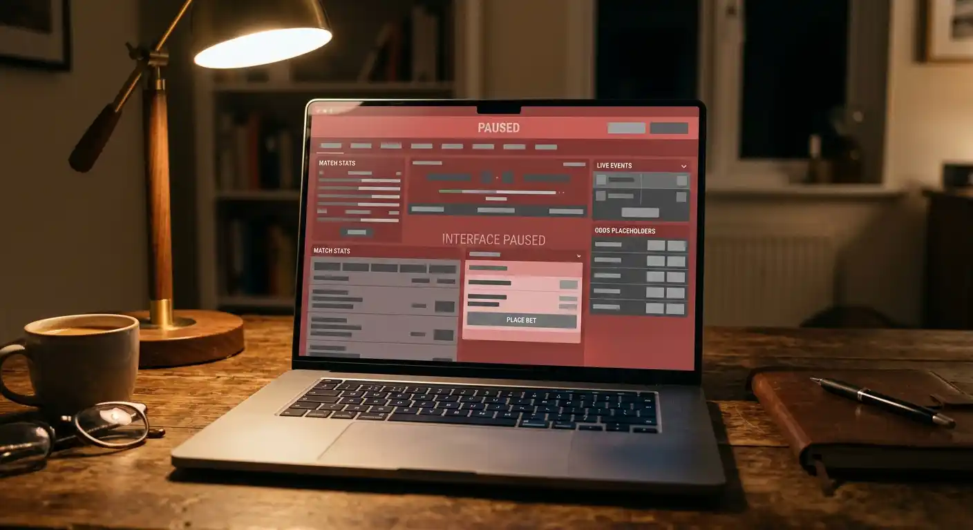 Laptopbildschirm mit eingefrorenem Quoten-Markt als Bild zu Suspended Markets