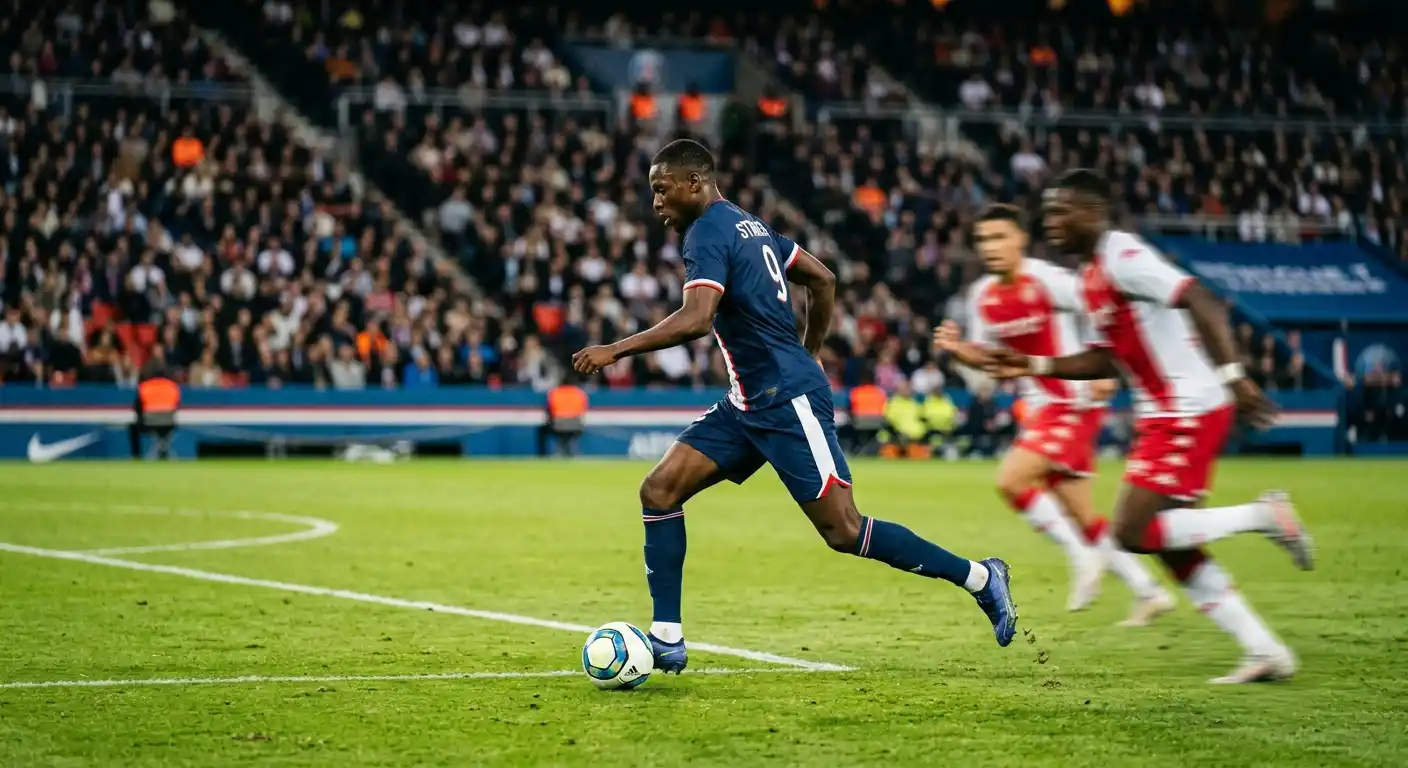 Top-Stürmer der Ligue 1 läuft Richtung Strafraum