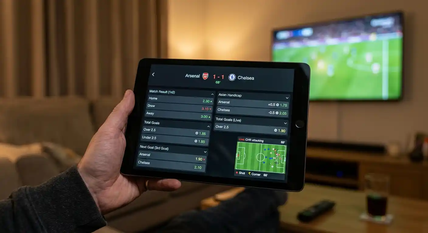 Live-Wetten am Tablet während des Le-Classique-Spielverlaufs