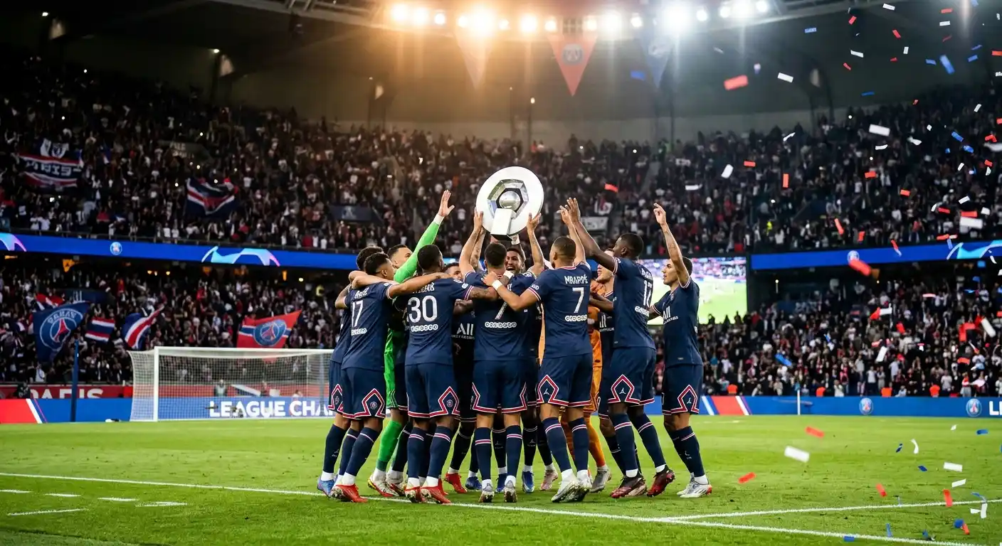 PSG-Meistertitel Ligue 1 — Pariser Spieler feiern den 14. Meistertitel im Mai 2026