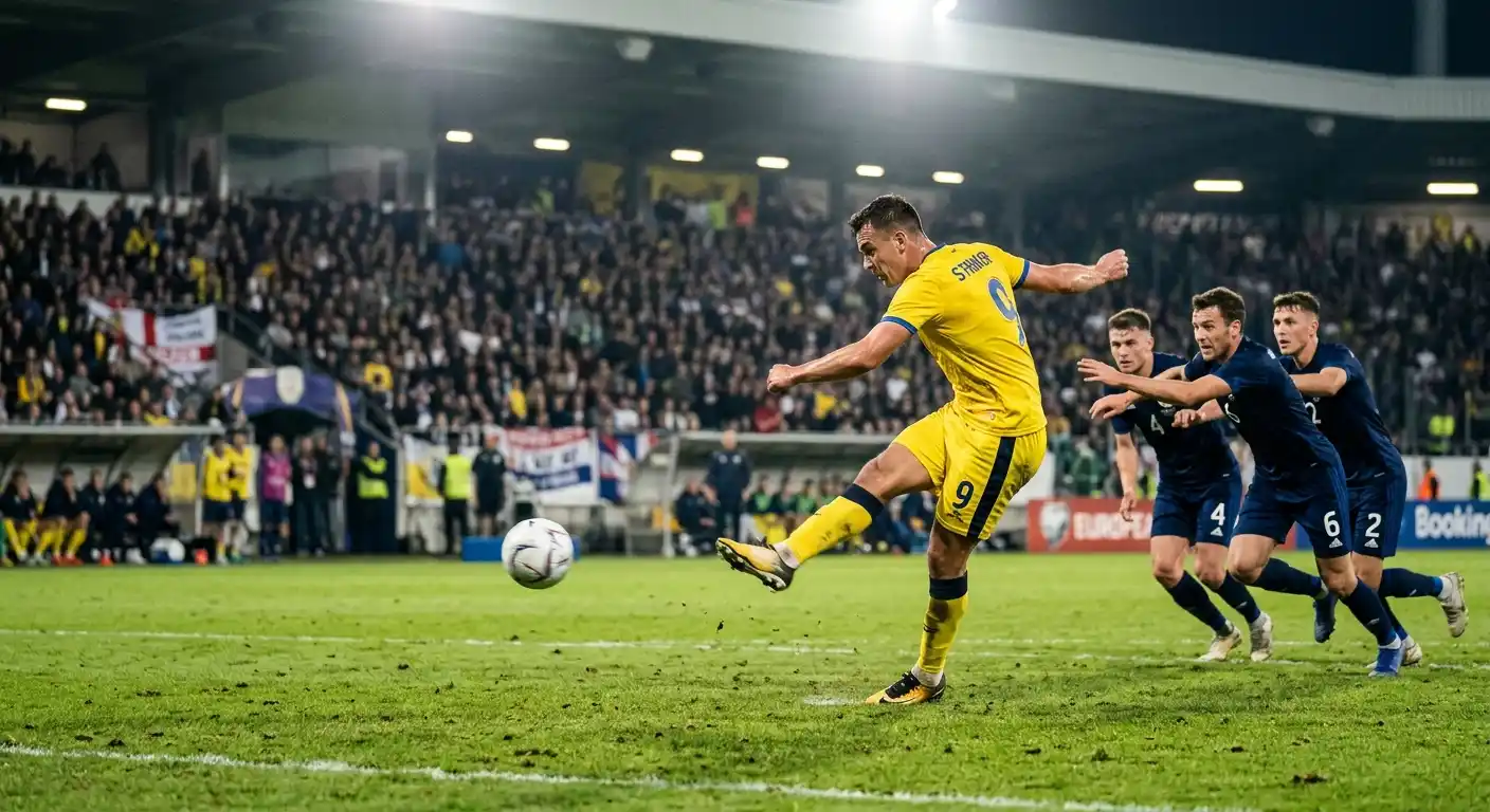 Torschuss-Aktion in einem Ligue-1-Spiel mit Tor-Schnitt-Bezug